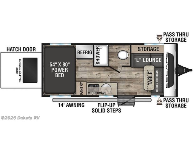 2022 K-Z Escape E18 Hatch Floorplan