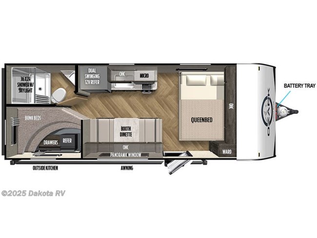 2023 Forest River Ozark 1650BHK Floorplan