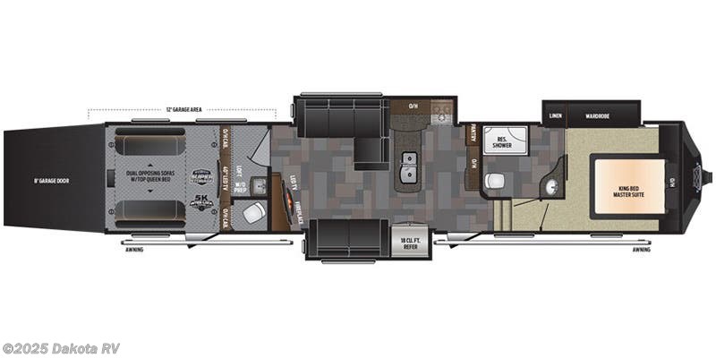 Floorplan of 2016 Keystone Fuzion 414