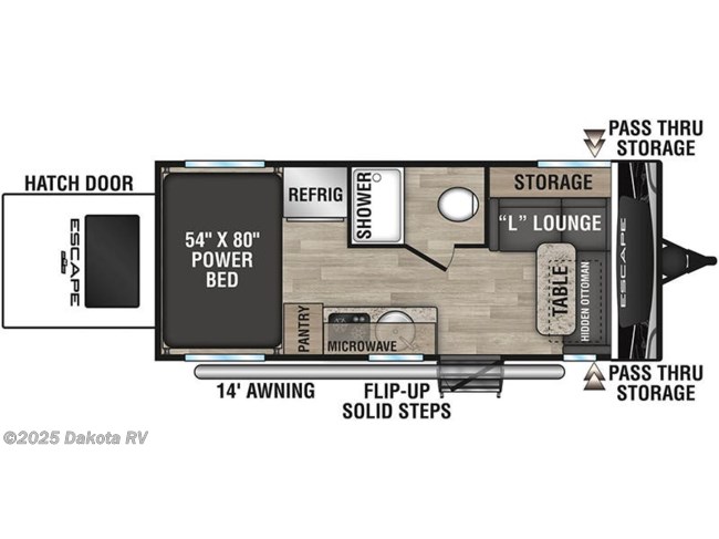 2023 K-Z Escape E18 Hatch Floorplan