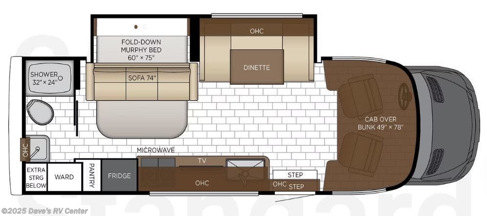 Contact us now about this 2026 Newmar Freedom Aire 2515! Floorplan of 2026 Newmar Freedom Aire 2515