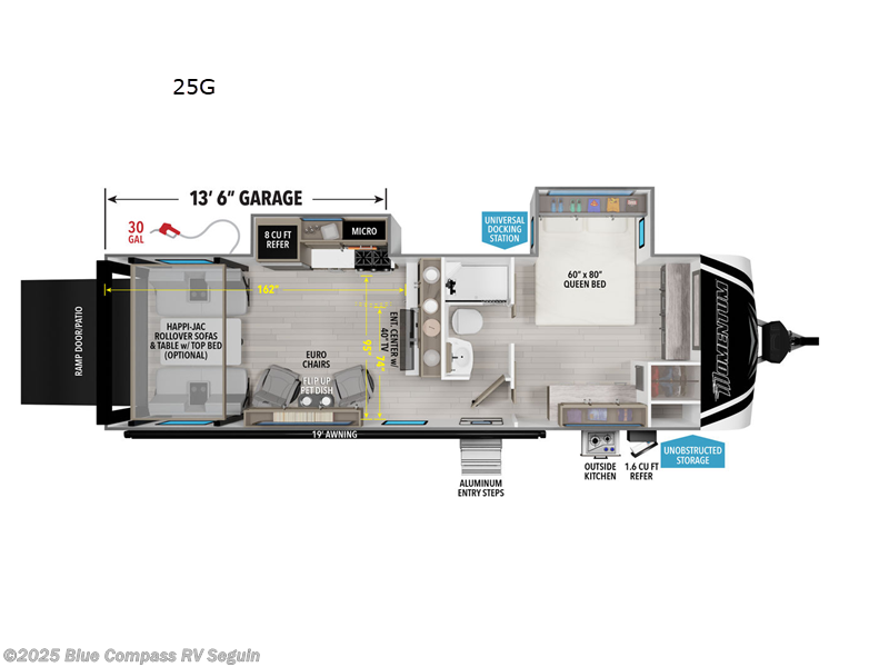 Call now about this 2025 Grand Design Momentum G-Class 25G! 2025 Grand Design Momentum G-Class 25G - New Toy Hauler For Sale by Blue Compass RV Seguin in Seguin, Texas features Slideout