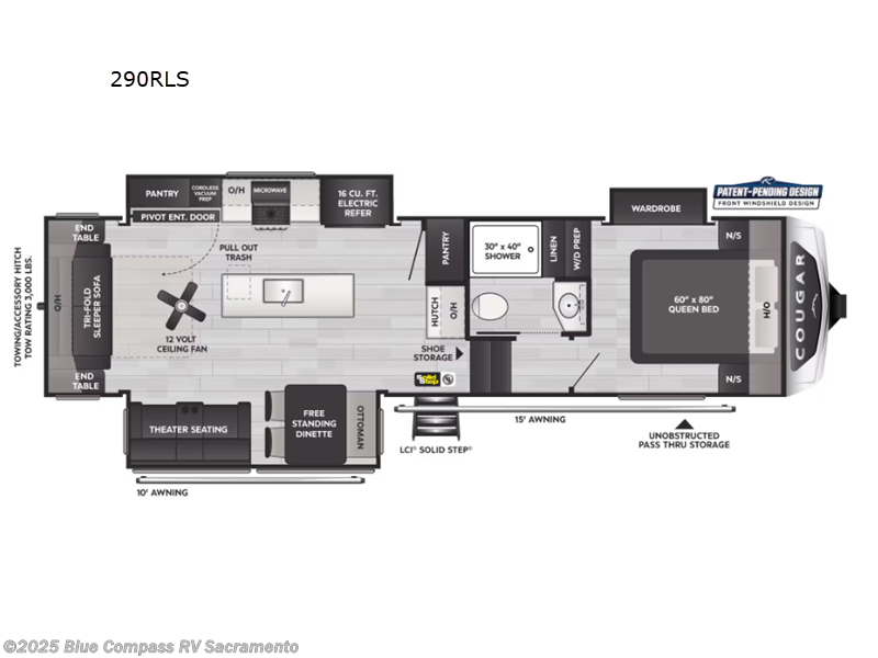 Call now about this 2025 Keystone Cougar 290RLS! 2025 Keystone Cougar 290RLS - New Fifth Wheel For Sale by Blue Compass RV Sacramento in Rancho Cordova, California features Slideout