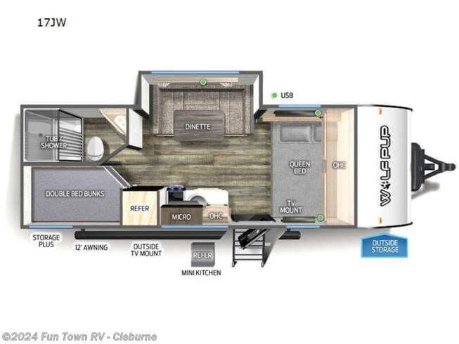 2024 Forest River Cherokee Wolf Pup 17JW - New Travel Trailer For Sale by Fun Town RV - Cleburne in Cleburne, Texas