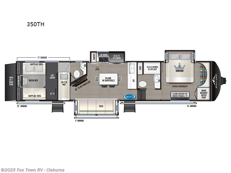 Call now about this 2025 East to West Takoda 350TH! 2025 East to West Takoda 350TH - New Toy Hauler For Sale by Fun Town RV - Cleburne in Cleburne, Texas features Slideout