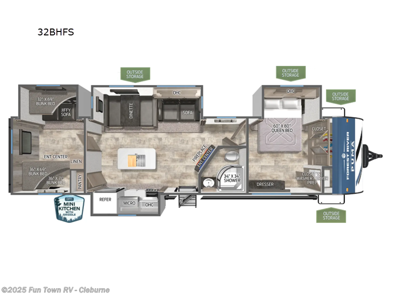 Call now about this 2026 Forest River Puma 32BHFS! 2026 Forest River Puma 32BHFS - New Travel Trailer For Sale by Fun Town RV - Cleburne in Cleburne, Texas features Slideout
