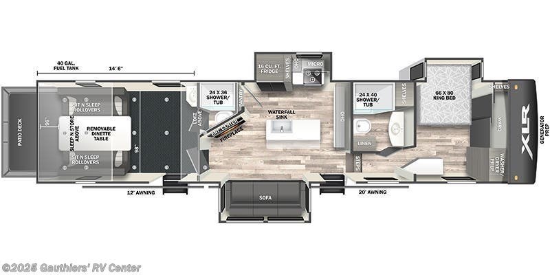 Call now about this 2025 Forest River XLR Nitro 39G15! 2025 Forest River XLR Nitro 39G15 - New Toy Hauler For Sale by Gauthiers' RV Center in Scott, Louisiana features Power Roof Vent, LP Detector, TV, Satellite Radio, Medicine Cabinet