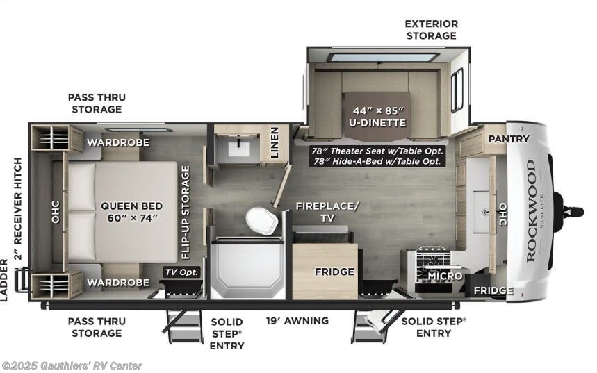 Call now about this 2025 Forest River Rockwood Mini Lite 2506FK! 2025 Forest River Rockwood Mini Lite 2506FK - New Travel Trailer For Sale by Gauthiers' RV Center in Scott, Louisiana features Power Stabilizer Jacks, Cable Prepped, Spare Tire Kit, Heated Underbelly, Queen Mattress