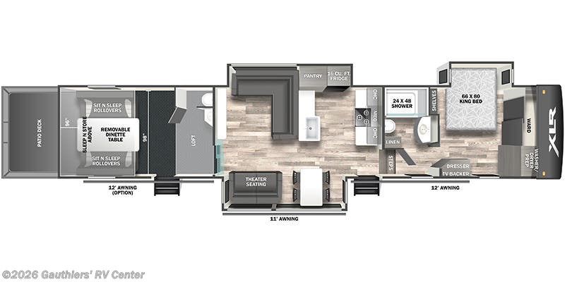 Call now about this 2026 Forest River XLR Nitro 41G14! Floorplan of 2026 Forest River XLR Nitro 41G14