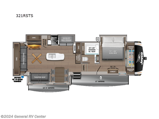 2024 Jayco Eagle 321RSTS - New Fifth Wheel For Sale by General RV Center in Brownstown Township, Michigan
