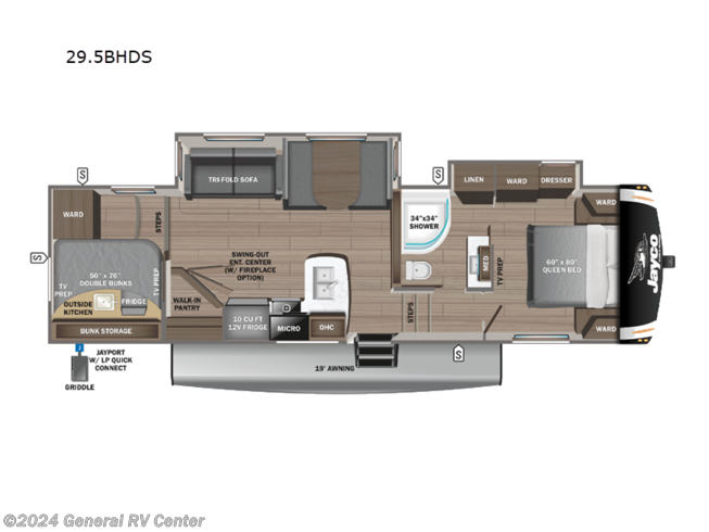 2024 Jayco Eagle 29.5BHDS - New Fifth Wheel For Sale by General RV Center in Brownstown Township, Michigan