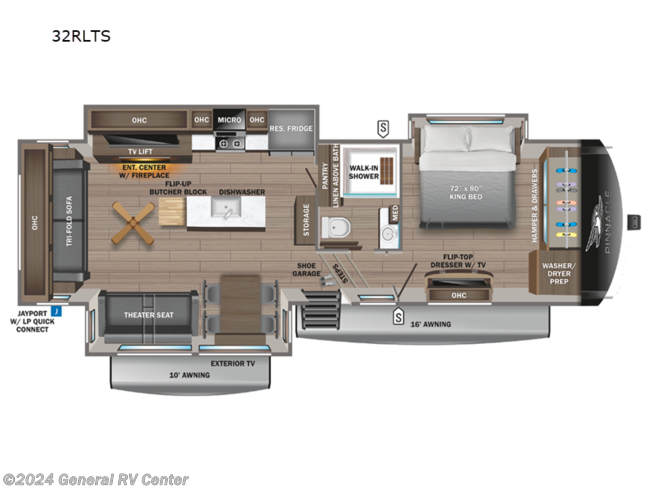 2024 Jayco Pinnacle 32RLTS - New Fifth Wheel For Sale by General RV Center in Brownstown Township, Michigan