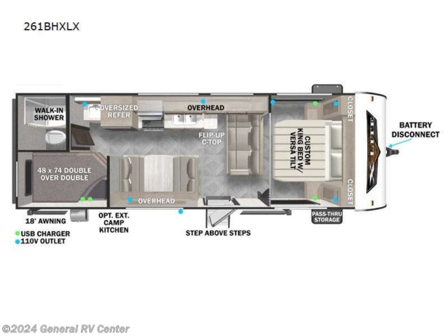 2024 Forest River Wildwood X-Lite Platinum 261BHXLX - New Travel Trailer For Sale by General RV Center in Wixom, Michigan