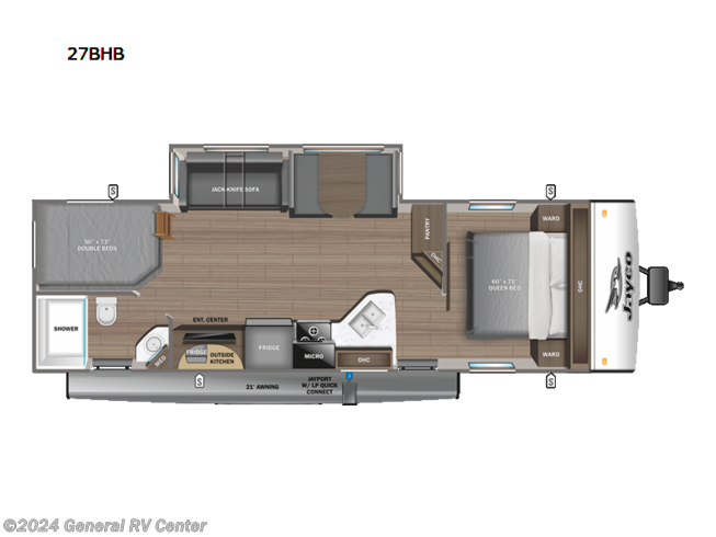 2024 Jayco Jay Feather 27BHB - New Travel Trailer For Sale by General RV Center in Wixom, Michigan
