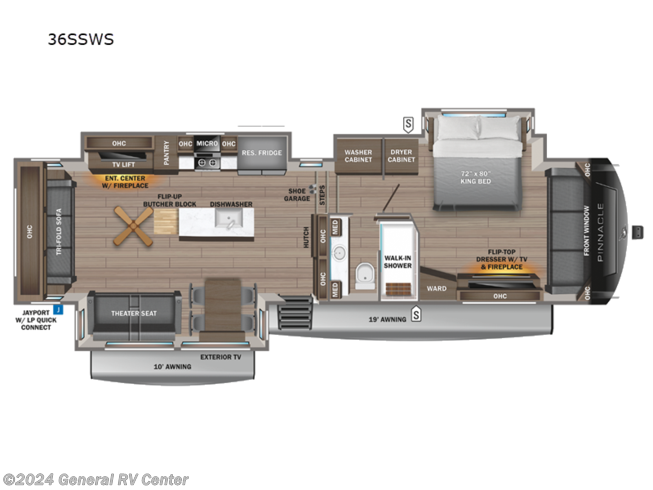 2024 Jayco Pinnacle 36SSWS - New Fifth Wheel For Sale by General RV Center in Wixom, Michigan
