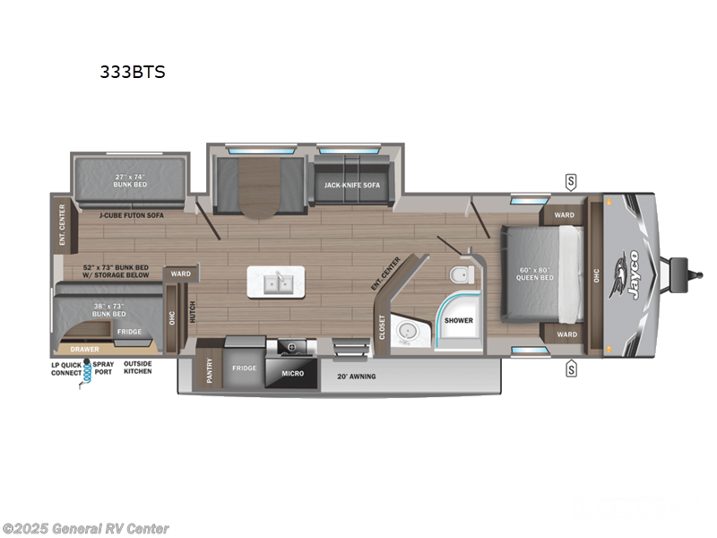 Call now about this 2026 Jayco Flight 333BTS! 2026 Jayco Flight 333BTS - New Travel Trailer For Sale by General RV Center in Wixom, Michigan