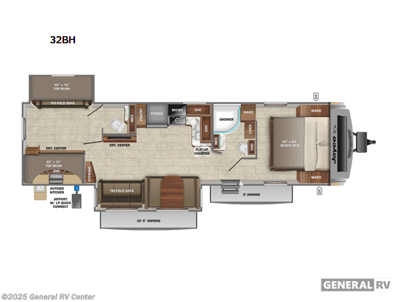 Call now about this 2022 Jayco White Hawk 32BH-2SLD! 2022 Jayco White Hawk 32BH-2SLD - Used Travel Trailer For Sale by General RV Center in Wixom, Michigan
