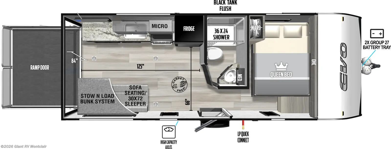 Call now about this 2025 Forest River EVO East 19TH! 2025 Forest River EVO East 19TH - New Toy Hauler For Sale by Giant RV in Montclair, California