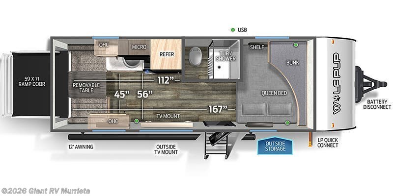 Call now about this 2025 Forest River Cherokee Wolf Pup Black Label 18RJBBL! 2025 Forest River Cherokee Wolf Pup Black Label 18RJBBL - Used Toy Hauler For Sale by Giant RV in Murrieta, California