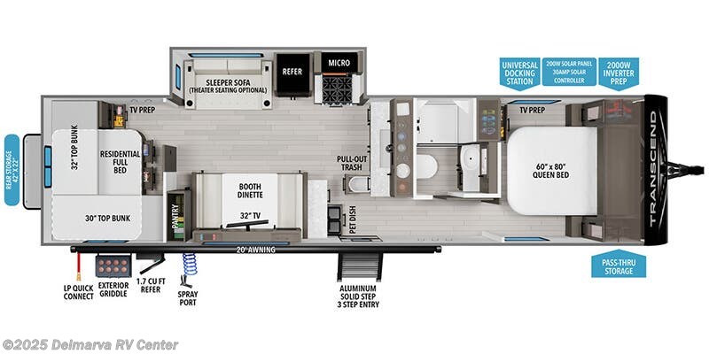 Floorplan of 2026 Grand Design Transcend 295QBT