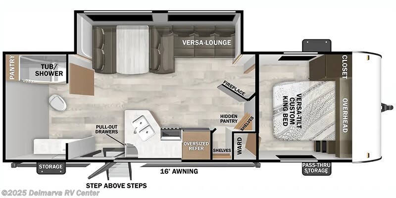 Call now about this 2025 Forest River Wildwood X-Lite 25ICE! Floorplan of 2025 Forest River Wildwood X-Lite 25ICE