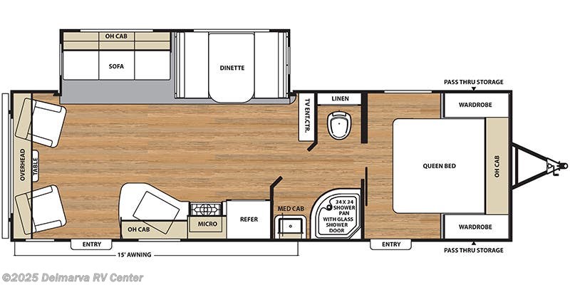 Call now about this 2017 Coachmen Catalina 263RLS! Floorplan of 2017 Coachmen Catalina 263RLS