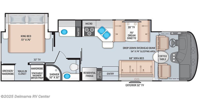 Call now about this 2021 Thor Motor Coach Hurricane 31C! Floorplan of 2021 Thor Motor Coach Hurricane 31C
