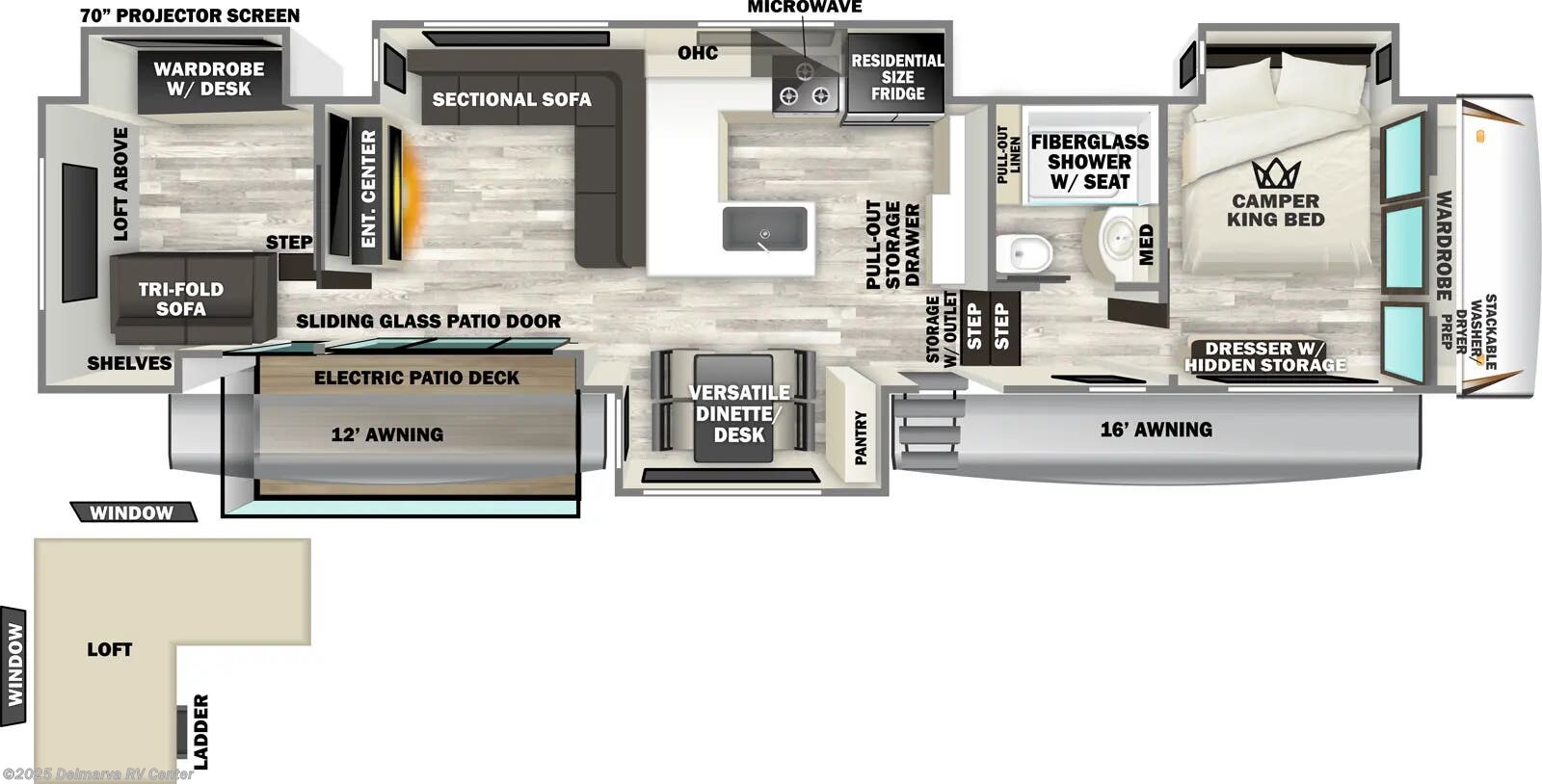 Call now about this 2026 Forest River Sabre 37RVMILES! Floorplan of 2026 Forest River Sabre 37RVMILES