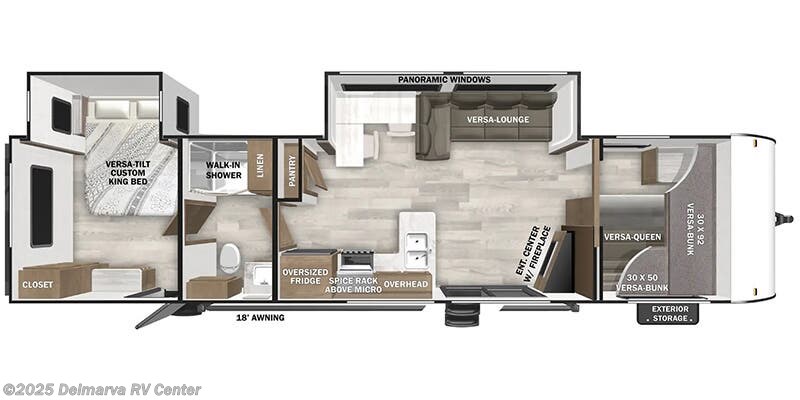 Call now about this 2025 Forest River Wildwood 36VBDS! Floorplan of 2025 Forest River Wildwood 36VBDS