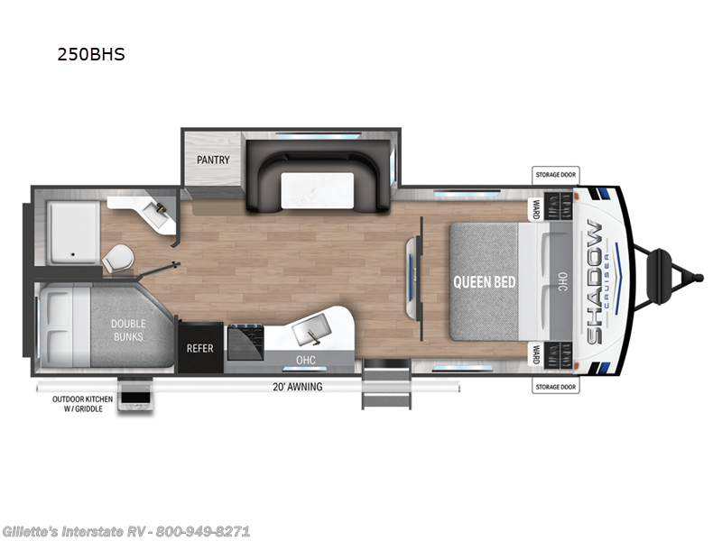 Call now about this 2024 Cruiser RV Shadow Cruiser 250BHS! 2024 Cruiser RV Shadow Cruiser 250BHS - New Travel Trailer For Sale by Gillette's Interstate RV in Haslett, Michigan features Slideout