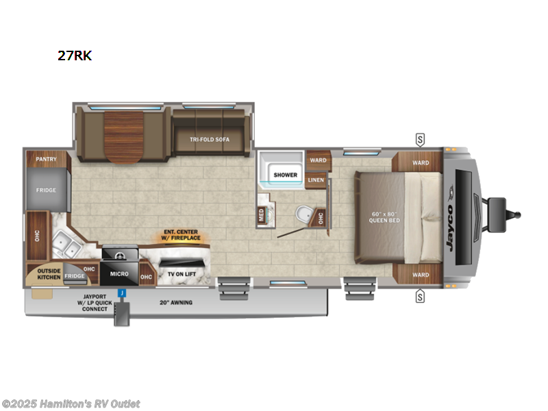 Call now about this 2022 Jayco White Hawk 27RK! 2022 Jayco White Hawk 27RK - Used Travel Trailer For Sale by Hamilton's RV Outlet in Saginaw, Michigan features Slideout