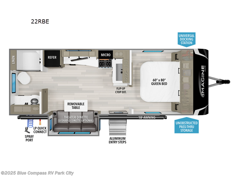 Call now about this 2025 Grand Design Imagine XLS 22RBE! 2025 Grand Design Imagine XLS 22RBE - New Travel Trailer For Sale by Blue Compass RV Park City in Park City, Kansas features Slideout