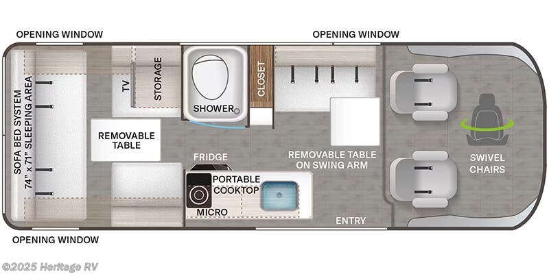 Floorplan of 2025 Thor Motor Coach Sequence 20J