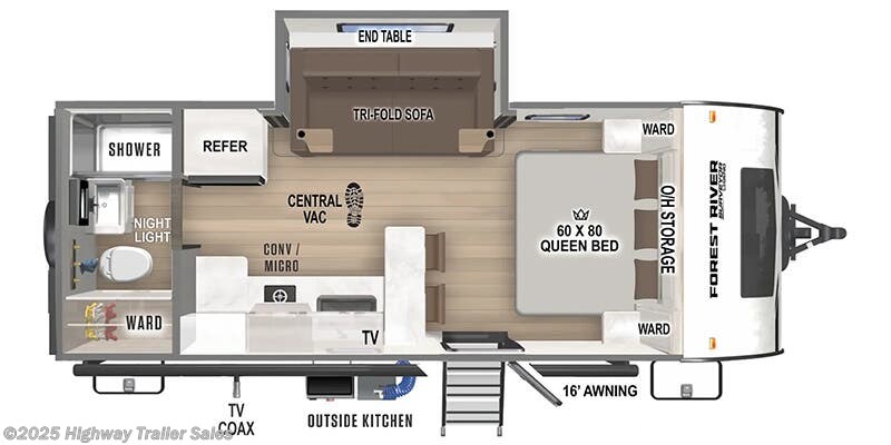 Call now about this 2025 Forest River Surveyor Legend 19SSLE! Floorplan of 2025 Forest River Surveyor Legend 19SSLE