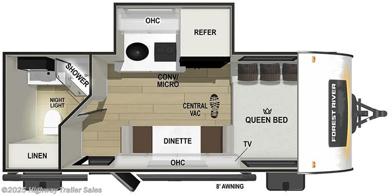 Call now about this 2026 Forest River R-Pod RP-180! Floorplan of 2026 Forest River R-Pod RP-180