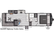 Call now about this 2026 Keystone Cougar Half-Ton 26RES! Floorplan of 2026 Keystone Cougar Half-Ton 26RES
