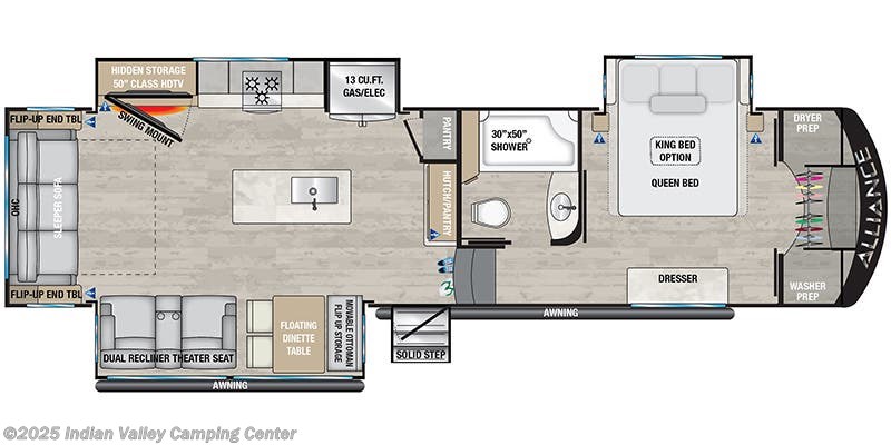 Floorplan of 2025 Alliance RV Avenue 32RLS