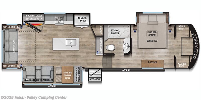 Floorplan of 2025 Alliance RV Avenue 32RLS
