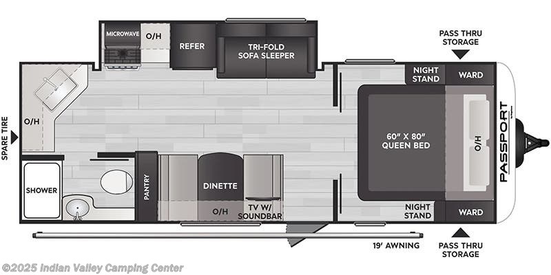 Floorplan of 2024 Keystone Passport SL Series East 229RK