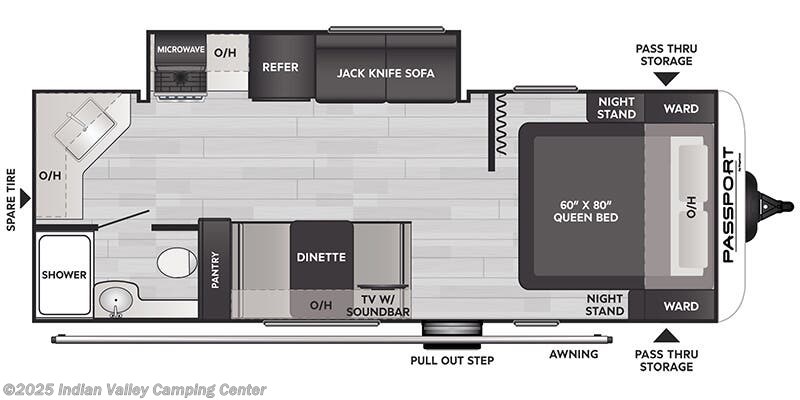 Floorplan of 2025 Keystone Passport Classic 224RK