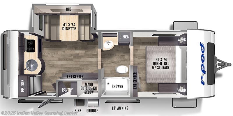 Contact us now about this 2024 Forest River R-Pod RP-202! Floorplan of 2024 Forest River R-Pod RP-202