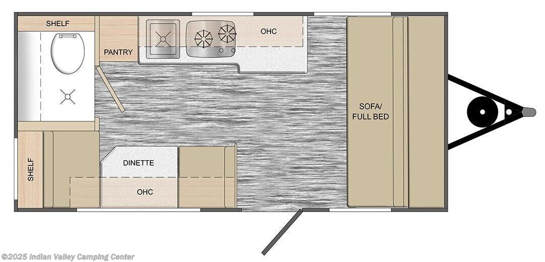 Floorplan of 2026 Travel Lite Rove Classic 14FLC