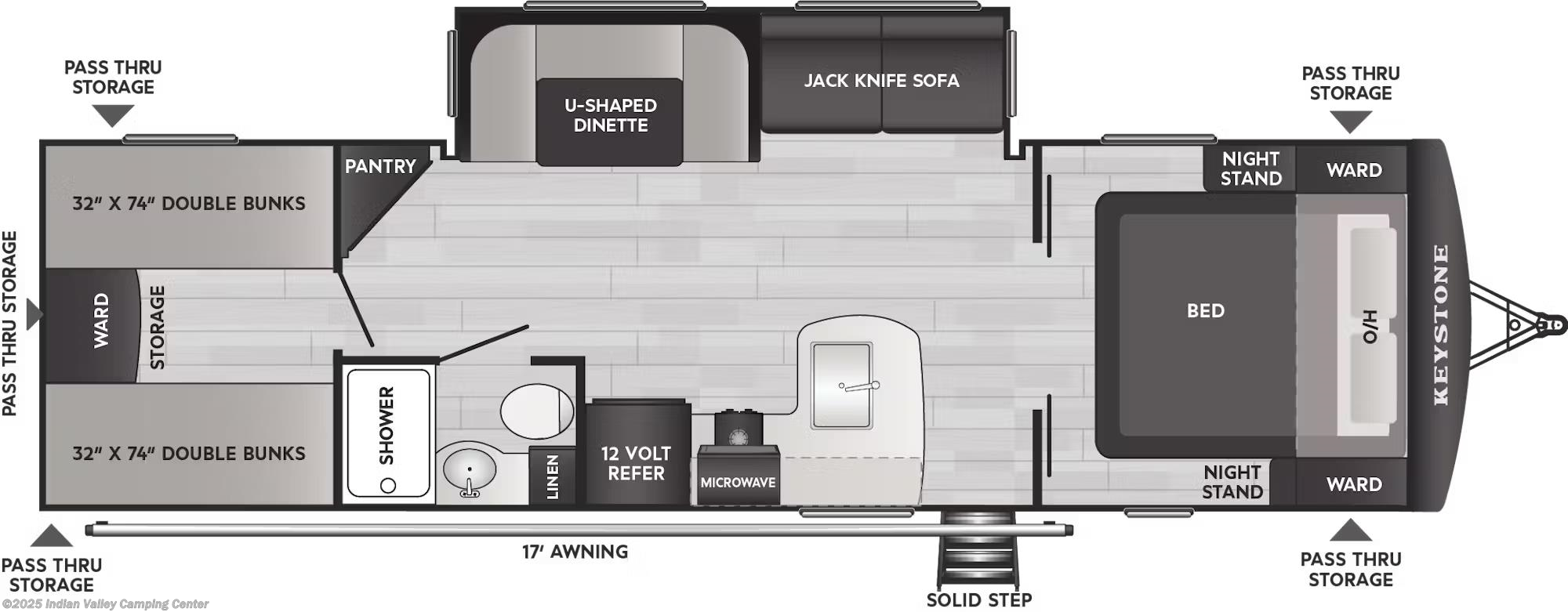 Floorplan of 2026 Keystone Passport Classic 284QBC
