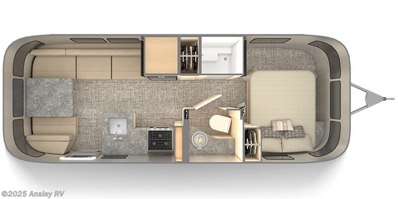 Contact us now about this 2025 Airstream Flying Cloud 25FBQ! Floorplan of 2025 Airstream Flying Cloud 25FBQ