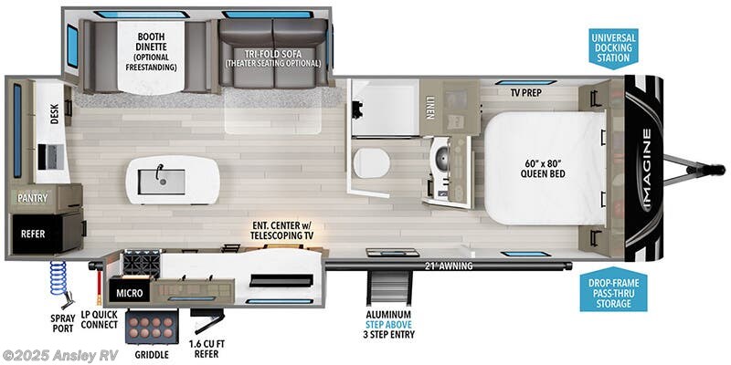 Call now about this 2025 Grand Design Imagine 2670MK! Floorplan of 2025 Grand Design Imagine 2670MK