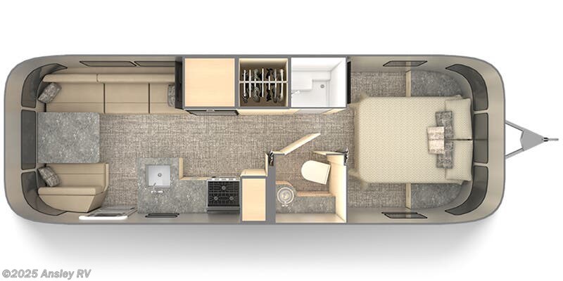 Stock Image for 2025 Airstream 27FB (options and colors may vary)