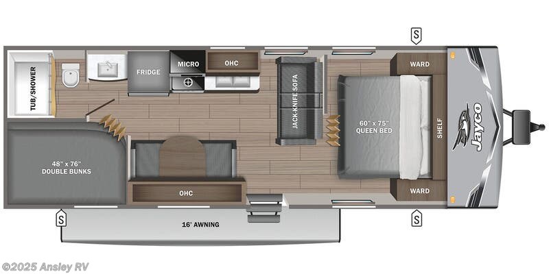 Call now about this 2025 Jayco Jay Flight SLX 260BH! Floorplan of 2025 Jayco Jay Flight SLX 260BH