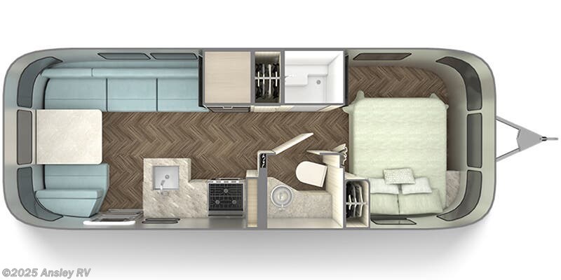 Call now about this 2026 Airstream International 25FB! Floorplan of 2026 Airstream International 25FB
