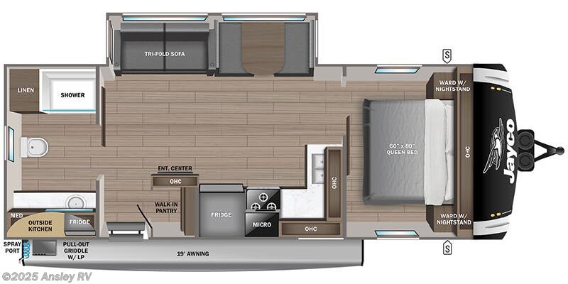 Call now about this 2026 Jayco Jay Feather 25RB! Floorplan of 2026 Jayco Jay Feather 25RB