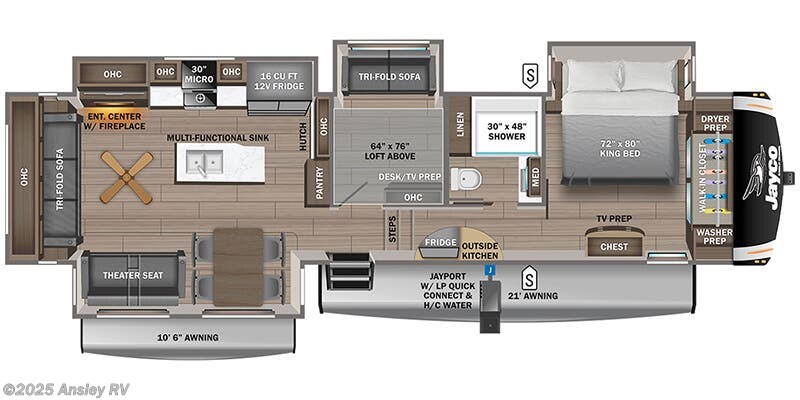 Call now about this 2026 Jayco Eagle 355MBQS! Floorplan of 2026 Jayco Eagle 355MBQS